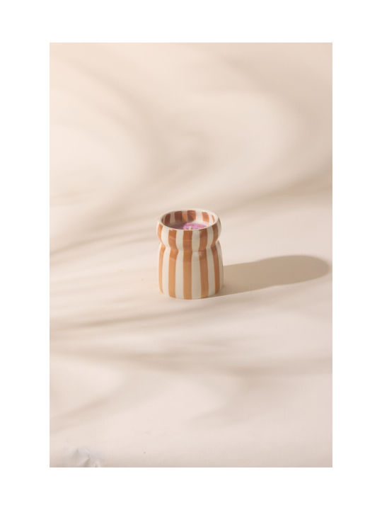 Grecian Sand Plant-Based Candle 184g Lilac Striped Ceramic Jar Cabana Paddywax