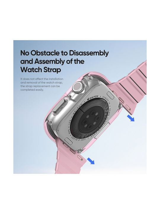 Series Θήκη Σιλικόνης σε Ροζ χρώμα για Apple Watch Series 10 46mm