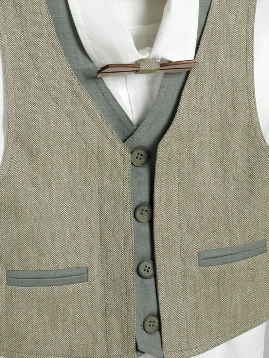 Taufanzug für Jungen Oliv-Creme 2913-3 New Life Nl-2913-3