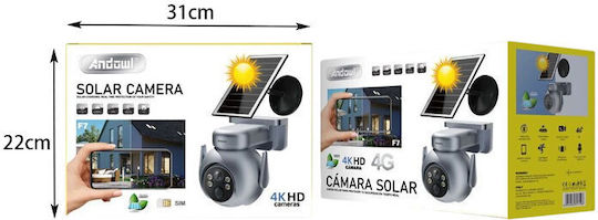 Andowl IP Κάμερα Παρακολούθησης 4G 4K Αδιάβροχη Μπαταρίας Γκρι