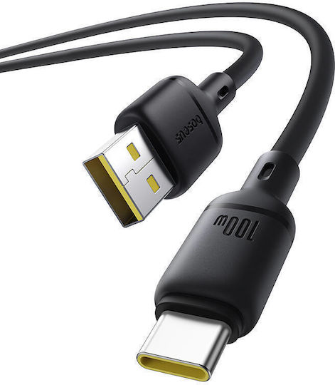 Baseus Silky Series Редовна USB 2.0 Кабел USB-C мъжки - USB-A мъжки 100W Черен 1м (P10377703113-00)