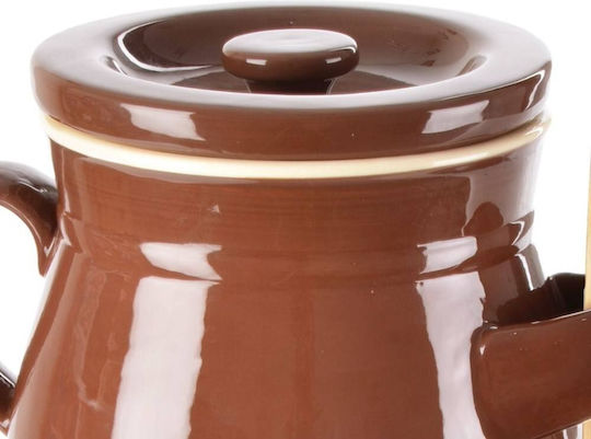 Orion General Use Ceramic Vase with Lid Brown 2500ml