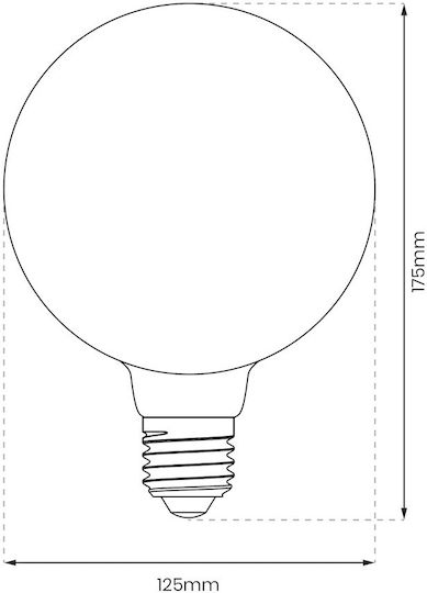 Eko Light LED-Lampe 6W für Fassung E27 und Form G125 Warmes Weiß