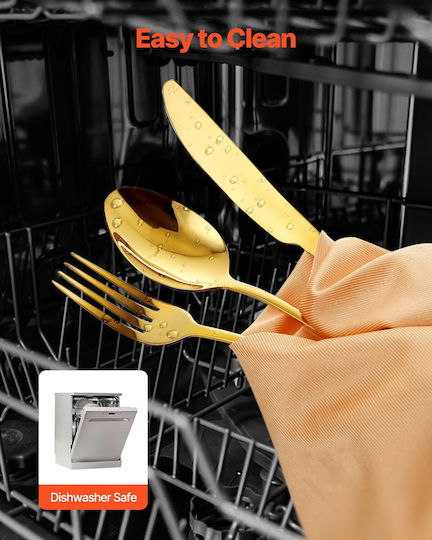 Vevor Besteckset Edelstahl Gold 100Stück
