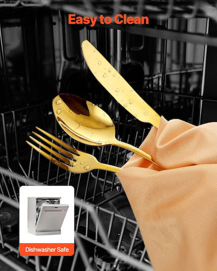 Vevor Besteckset Edelstahl Gold 60Stück