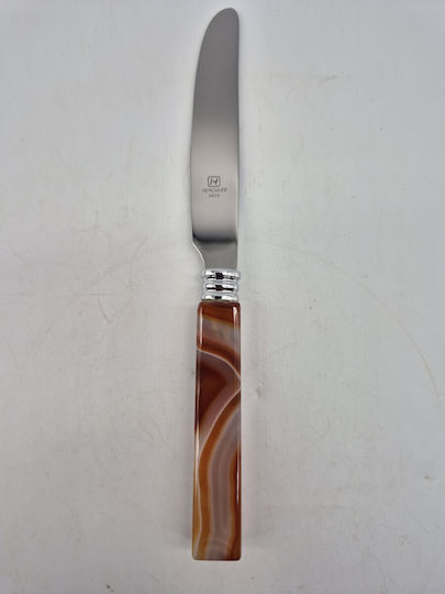 Besteckset aus Edelstahl mit braunem Achatgriff