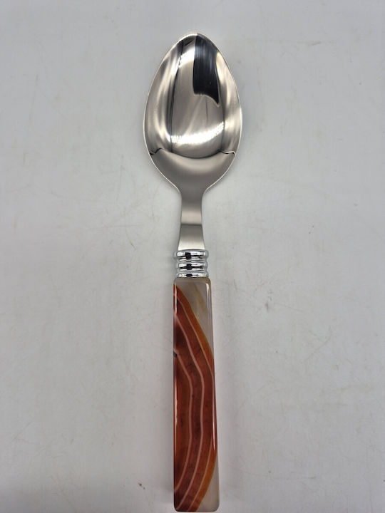 Besteckset aus Edelstahl mit braunem Achatgriff