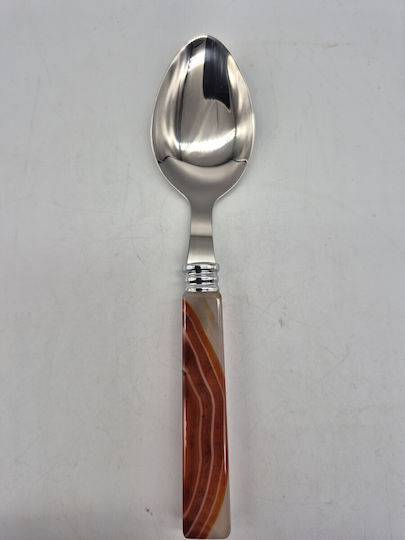 Besteckset aus Edelstahl mit braunem Achatgriff