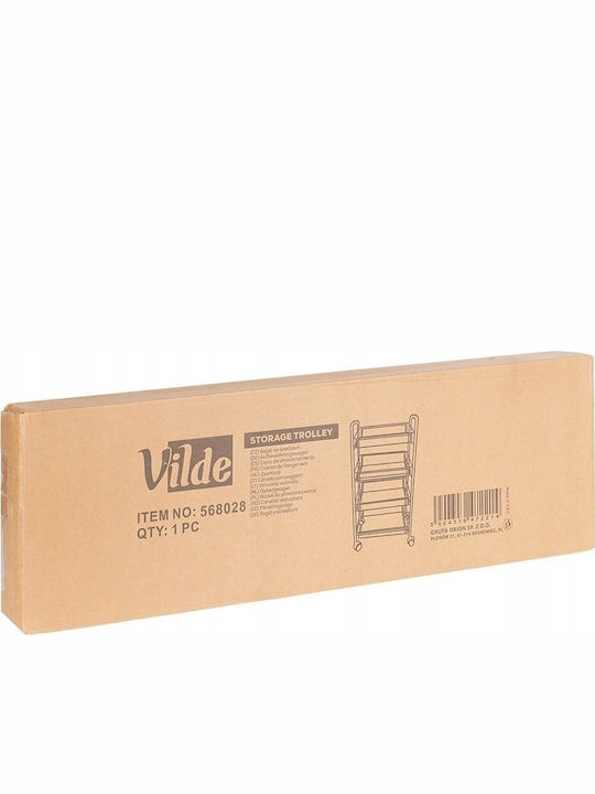 Vilde Τρόλεϊ Κουζίνας Μεταλλικό 3 Θέσεων Μαύρο 44x26x84cm