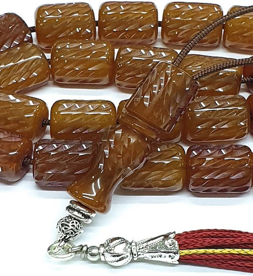 Roloi Komboloi Graven Mastic Worry Beads Brown 35cm