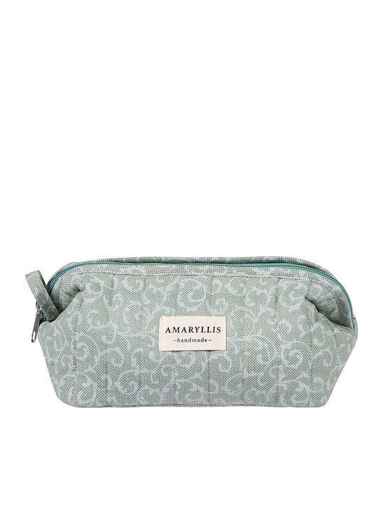 Handmade Toiletry Bag Amaryllis Mint Paisley Zipper
