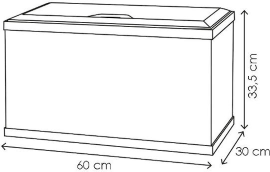 Ciano Aqua 60 Ενυδρείο Ψαριών Χωρητικότητας 58lt με Φωτισμό, Θερμαντήρα, Κυκλοφορητή, Φίλτρο, 60x30x33.5εκ. Μαύρο