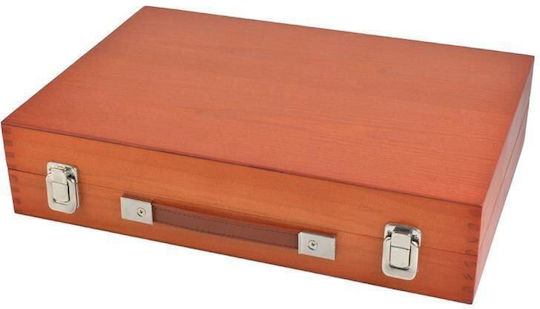 Maaleo Painting Set in Case Colouring Set 174 pieces with Wooden Carrying Case Brown 44.5x31x9.6 cm. 44.5x31cm 174pcs