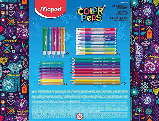 Maped Color Peps Glittering Colouring Set Malsets Malset mit Glitzer 31-teilig 31Stück