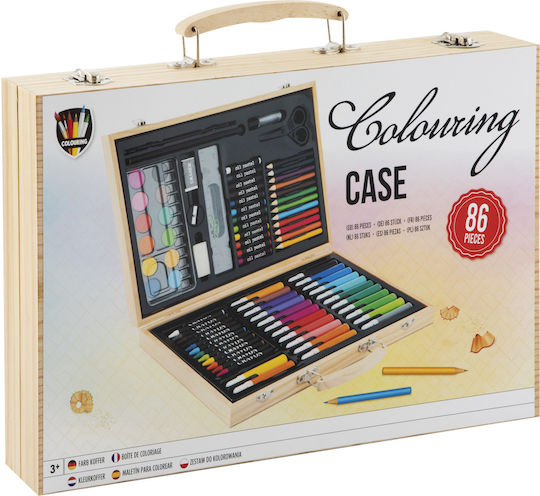 Zita Toys Комплект за Оцветяване в чанта Дървен 34x23см 86бр