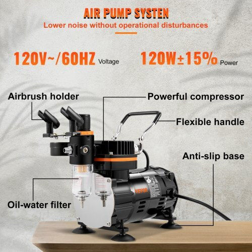 Vevor Airbrush Set Compressor Professional Use Jcbtzogmm9mof3d7ev2