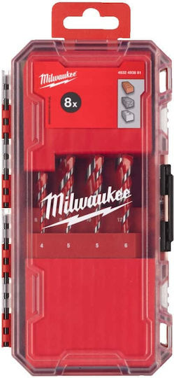 Milwaukee Комплект 8 Диамантени Свредла Карбид за Строителни материали