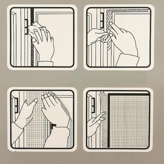 Window Mosquito Net With Velcro Permanent White 100x100cm