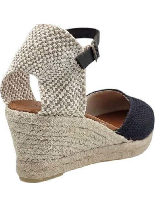 Damenplattformen im Espadrilles-Stil Schwarz
