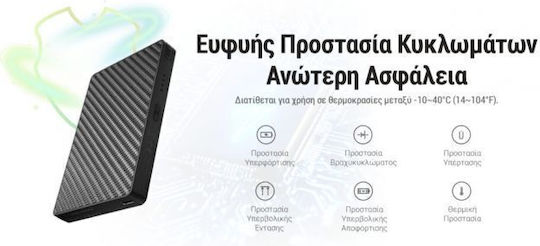 NiteCore Pocket 10000 Power Bank 10000mAh 18W με Θύρα USB-C Power Delivery / Quick Charge 3.0 Μαύρο