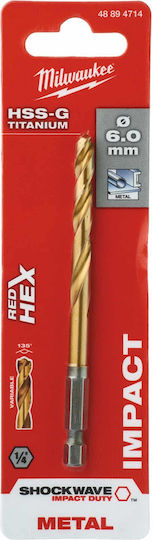 Milwaukee Shockwave Drill Titanium with Hexagonal Shank for Metal 6x105mm