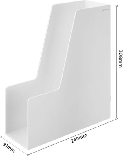 Deli Θήκη Περιοδικών Αρχείου Πλαστική Λευκή 5.3x10.2x5.1εκ.
