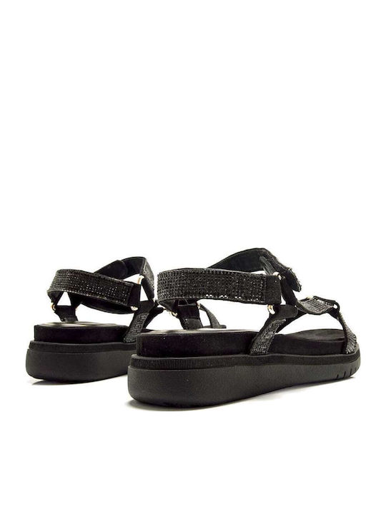 Flache Sandalen für Damen in Schwarz Farbe
