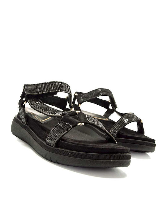 Flache Sandalen für Damen in Schwarz Farbe