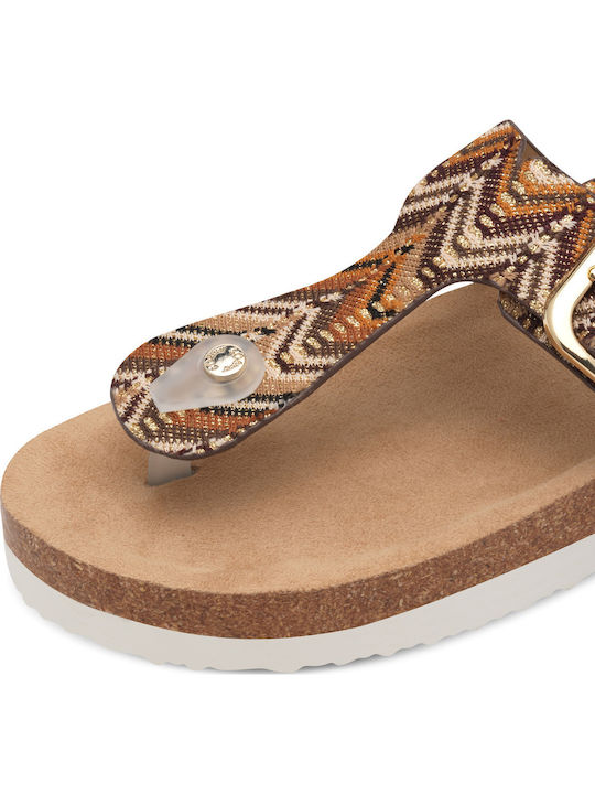 Flache Sandalen für Damen in Braun Farbe