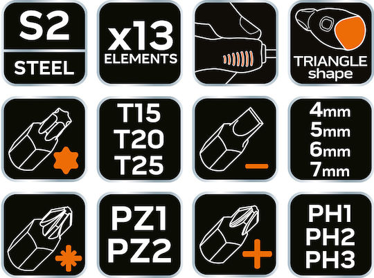 Neo Tools Screwdriver with 13 Interchangeable Tips