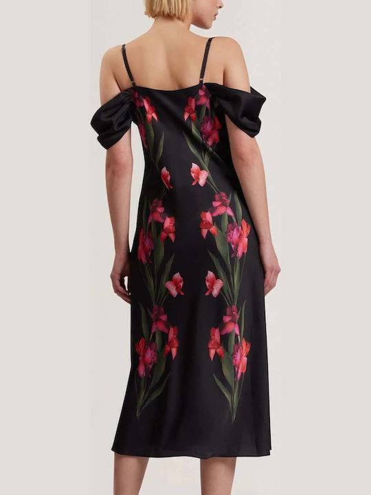 Ted Baker Satin Abendkleid Schwarz