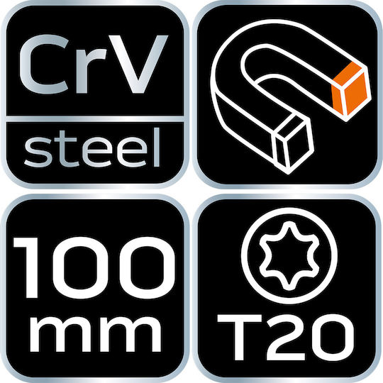Neo Tools Magnetic Șurubelniță Lung Torx Dimensiunea T20x100mm