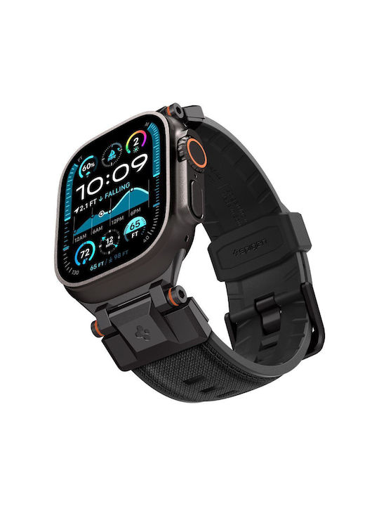 Spigen Durapro Armor Каишка Силикон Черен (Apple Watch 49 мм, 46 мм, 45 мм, 44 мм - Spigen)