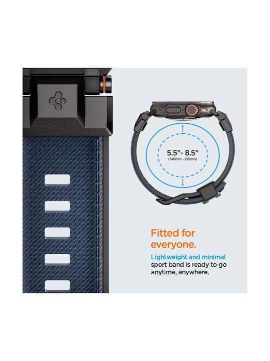 Spigen Durapro Armor Каишка Силикон Тъмносин (Apple Watch 6, 7, 8, 9, 10, SE, Ultra 1, 2)