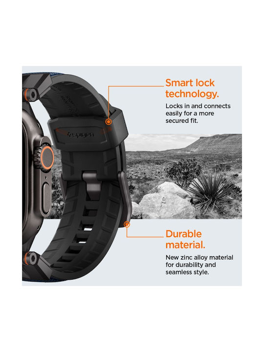 Spigen Durapro Armor Каишка Силикон Тъмносин (Apple Watch 6, 7, 8, 9, 10, SE, Ultra 1, 2)