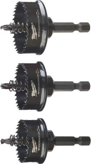 Milwaukee Σετ Ποτηροπρίονα Shockwave με Διάμετρο από 22mm έως 35mm για Μέταλλο