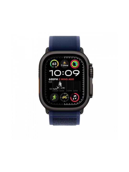 Apple Trail Loop - M/L Curea Tesatura Blue - Black Titanium Finish (Apple Watch 44/45/46mm/Ultra 49mm)
