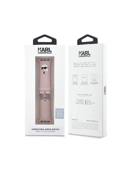 Karl Lagerfeld Karl Head Nft Λουράκι Σιλικόνης Ροζ (Apple Watch 38/40/41/42mmRealme Watch 2)