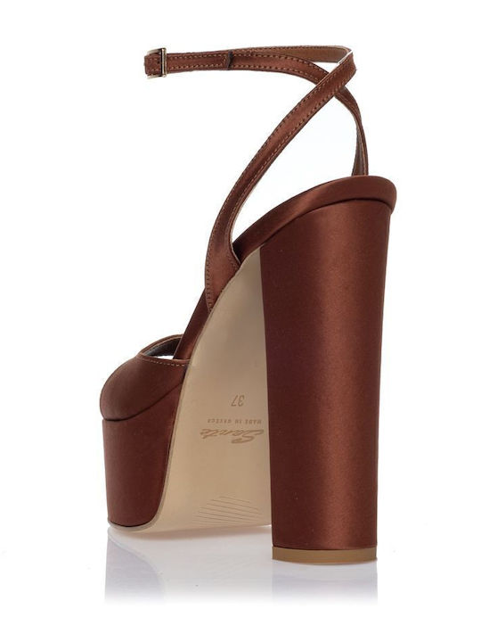 Fabric Sandals Brown