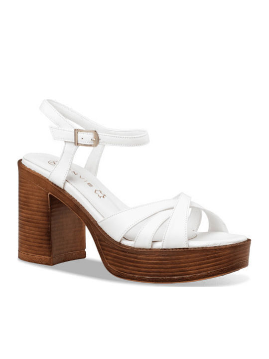 Leather Sandals White