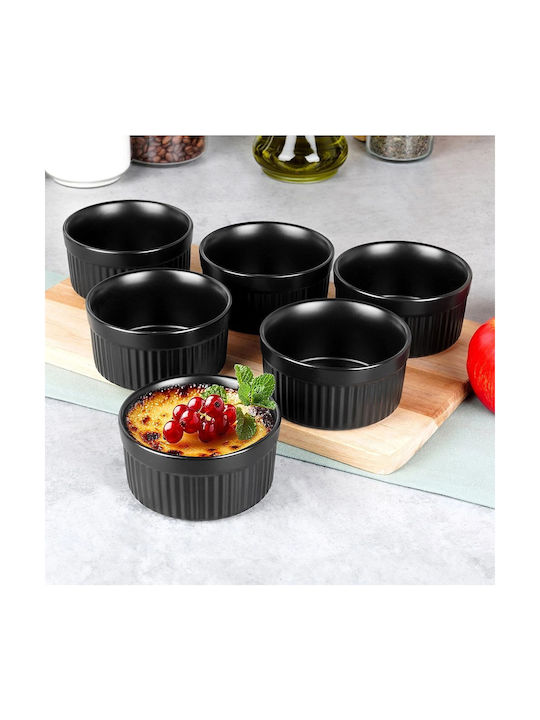 Vilde Serving Bowl Round Ceramic Black with Diameter 10cm 6pcs