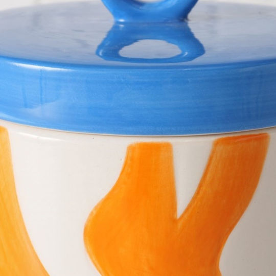 Boltze Set of 2 General Use Vases with Lid and Stand Ceramic Blue 900ml 2 Pieces