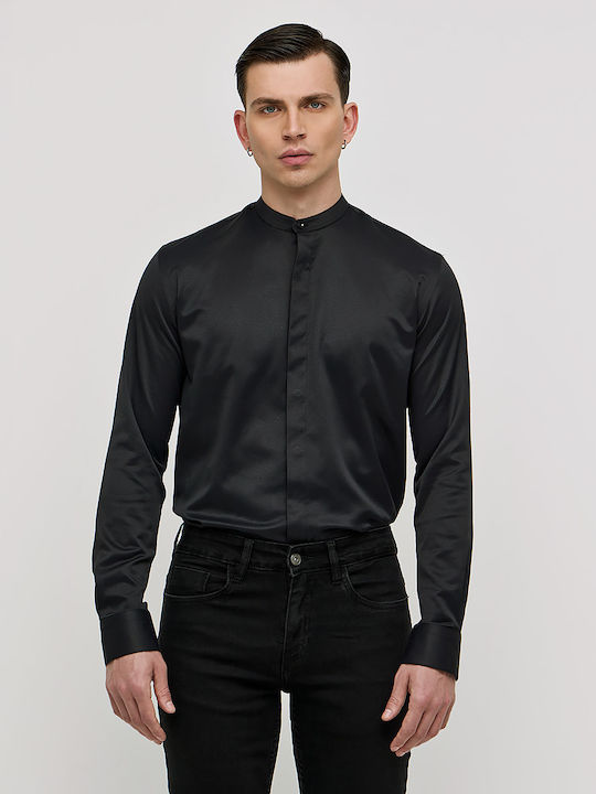 Long-sleeved Cotton Shirt Black