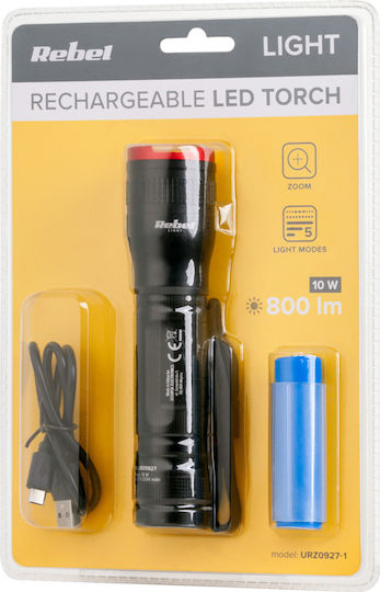Rechargeable Flashlight LED IPX4 with Maximum Brightness 800lm