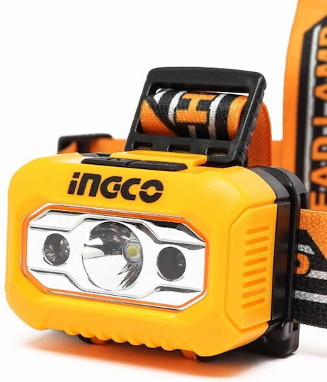 Ingco Φακός Κεφαλής LED IPX4 με Μέγιστη Φωτεινότητα 200lm