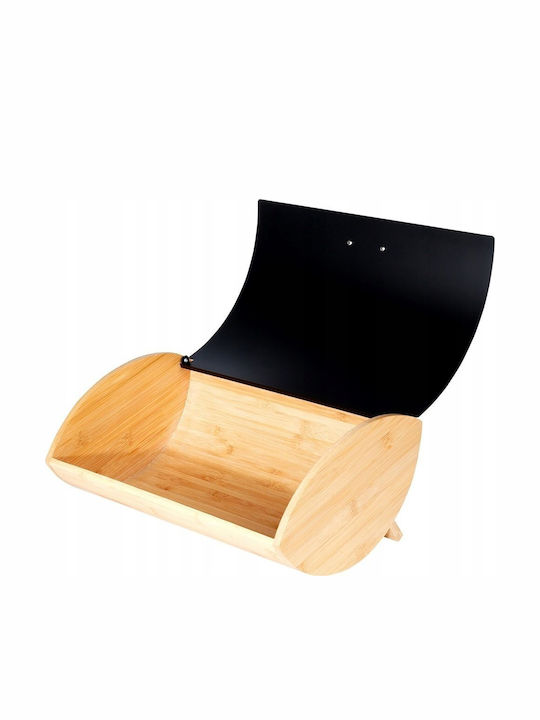Vilde Ψωμιέρα με Καπάκι Μεταλλική Μαύρη 35.5x24.5x15.5cm