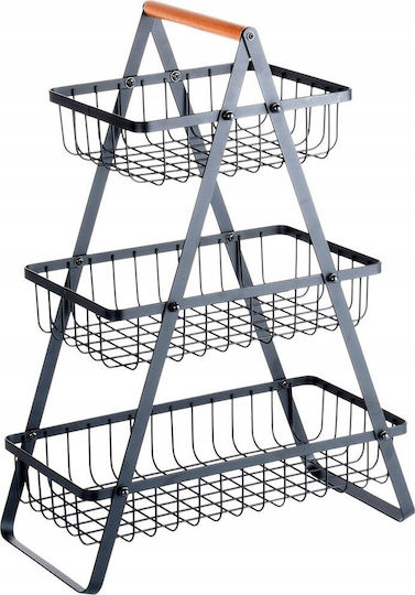 Vilde Obstschale Metallisch Schwarz 34x17.5x46.5cm