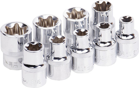 Neo Tools Καρυδάκια Torx με Καρέ Υποδοχής 1/2" Σετ 9τμχ
