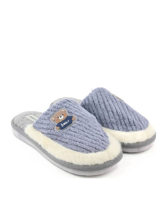 Grey Cozy Soft Bear Slippers