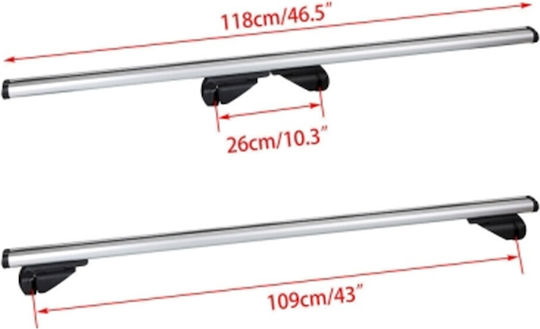 120cm. (with Roof Rack Legs) Silver